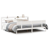 Bed Frame without Mattress White 200x200 cm Solid Wood Pine 3306628