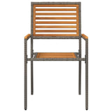 Garden Stacking Chairs 2 pcs Brown and Grey 42006823