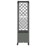 Raised Bed with Trellis and Roof Light Grey 164 x 40 x 144 cm 3423103