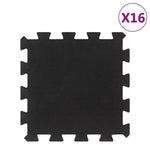 Rubber Floor Tiles 16 pcs Black 16 mm 30x30 cm 155671