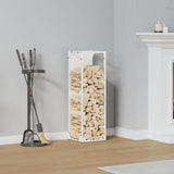 Firewood Rack White 25x25x80 cm Cold-rolled steel 864264