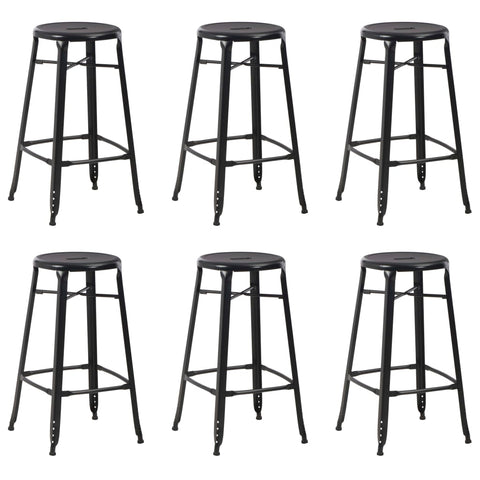 Bar Stools 6 pcs Black Steel 3054559