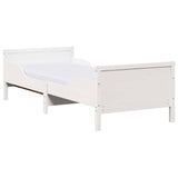 Bed Frame with Mattress White 80 x 200 cm Solid Pine Wood 3385944