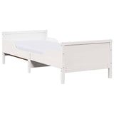 Bed Frame with Mattress White 80 x 200 cm Solid Pine Wood 3385953