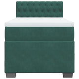 Box Spring Bed with Mattress Dark Green 100x200 cm Velvet 3286243