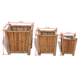 3 pcs Bamboo Raised Bed with Nylon Lining 41507
