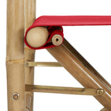 Director's Chair Set of 2 Red Bamboo, Polyester Standard 313031