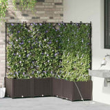 Garden Planter 5 pcs Brown 120 x 120 x 142 cm Plastic 42002833