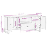 TV Cabinet Brown and Black 105x33.5x46 cm Solid Wood Mango 356797