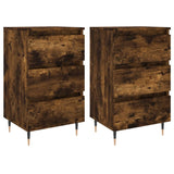 Bedside Cabinets 2 pcs Smoked Oak 40x35x69 cm Engineered Wood 826919