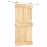 Sliding Door with Hardware Set 100x210 cm Solid Wood Pine 3203184