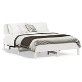 Bed Frame without Mattress White 140x200 cm Solid Wood Pine 3328233
