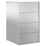 Wheelie Bin Storage with Gas Lift-up Lid for 240L Bin Silver 42018689