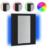 LED Bathroom Mirror Cabinet Black 40x12x45 cm Acrylic 804949