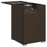 Propane Tank Cover Table Brown 40x40x60 cm Poly Rattan 366295