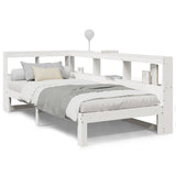 Bookcase Bed without Mattress White 75x190 cm Small Single Solid Wood Pine 3324407
