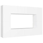 8 Piece TV Cabinet Set White Engineered Wood 3078668