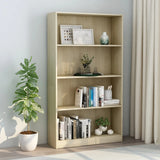 4-Tier Book Cabinet Sonoma Oak 80x24x142 cm Engineered Wood 800912