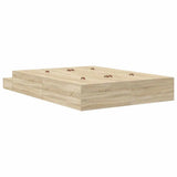 Storage Bed Frame with Drawer Sonoma Oak 140 cm Engineered Wood 3335695