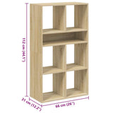 Book Cabinet Sonoma Oak 66x31x112 cm Engineered Wood 860303