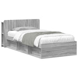 Bed Frame with Storage Grey Sonoma 80 x 200 cm Engineered Wood 3433322