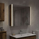 Bathroom Mirror Cabinet Smoked Oak 73.5 x 15.5 x 70 cm 889259