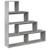 Room Divider Bookcase 4-Tier Concrete Grey 143.5x29x143.5 cm Engineered Wood 857997