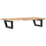 Basin Shelf Wall Mounted Steel and Solid Wood Acacia 3302671