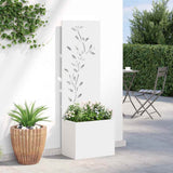 Garden Privacy Screen White 50 x 150 cm Cold-rolled steel 876477