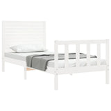 Bed Frame without Mattress White 90x200 cm Solid Wood Pine 3193192