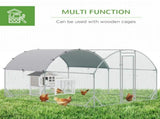 Walk In Chicken Run Galvanised Chicken Coop Hen Poultry House Cage Pet Playpen Garden with T3398P425331