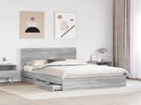 Bed Frame with Drawer Grey Sonoma 150 x 200 cm Engineer Wood 3412586