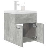 Bathroom Sink Cabinet with Built-in Basin and Faucet Concrete Grey 3324888