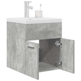 Bathroom Sink Cabinet with Built-in Basin and Faucet Concrete Grey 3324888
