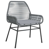 Garden Dining Set with Cushion 3 pcs Grey Poly Rattan 3380883
