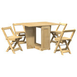 5 Piece Butterfly Dining Set Corona Foldable Wax Brown Pinewood 3295716