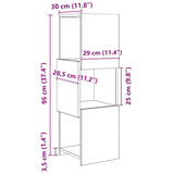 Corner Cabinet Grey Sonoma 30.5x30x95cm Engineered Wood 889834