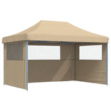 ZNTS Foldable Party Tent Pop-Up with 3 Sidewalls Beige 4004967