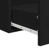 Bathroom Cabinet with Mirror Black Engineered Wood 833880
