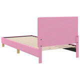 Children's Bed Frame with Headboard Pink 90 x 190 cm Fabric 42010997