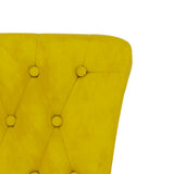 High Back Chair Yellow Velvet Button Design 352469