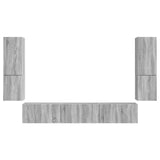 TV Cabinet Set Wall-mounted 4 pcs Grey Sonoma Engineered Wood 3409048