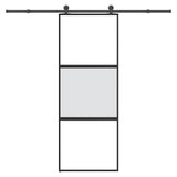 Sliding Door with Hardware Set 76x205 cm Tempered Glass&Aluminium 3332950