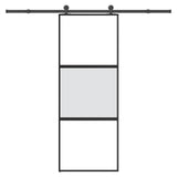Sliding Door with Hardware Set 76x205 cm Tempered Glass&Aluminium 3332950