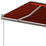 Manual Retractable Awning with Posts 6x3 m Orange and Brown 3070200