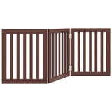 Dog Gate Foldable 3 Panels Brown 150 cm Poplar Wood 352260