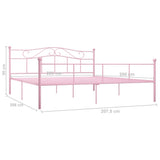 284543 Bed Frame without Mattress Pink Metal 200x200 cm