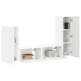 TV Cabinet Set Wall-mounted 4 pcs White Engineered Wood 3409024