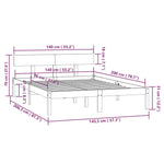 Bed Frame without Mattress White Solid Wood 140x200 cm 810148