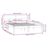 Bed Frame without Mattress White Solid Wood 140x200 cm 810148